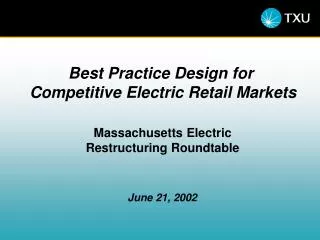Massachusetts Electric Restructuring Roundtable
