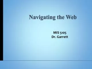 Navigating the Web