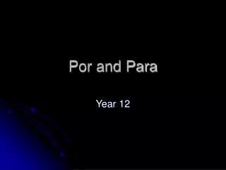 por and para