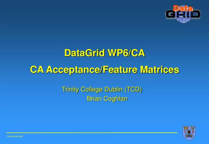 datagrid wp 6 ca ca acceptance feature matrices