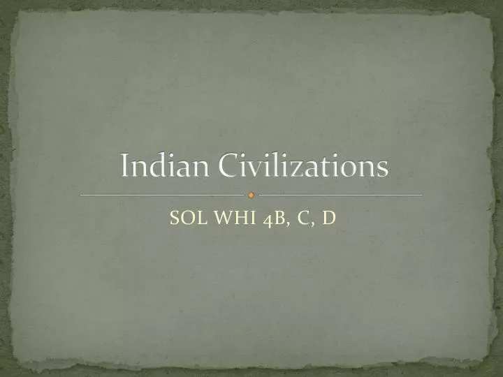 indian civilizations