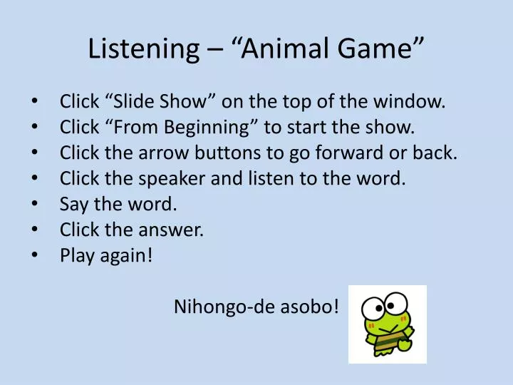 listening animal game