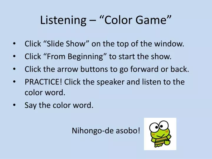 listening color game