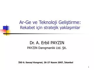 ar ge ve teknoloji geli tirme rekabet i in stratejik yakla mlar