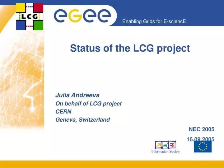 status of the lcg project