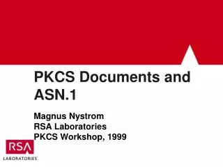 PKCS Documents and ASN.1
