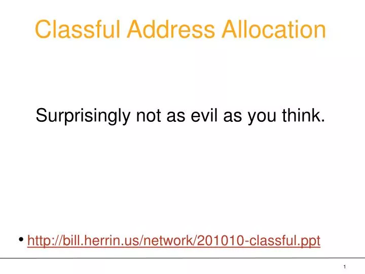 classful address allocation