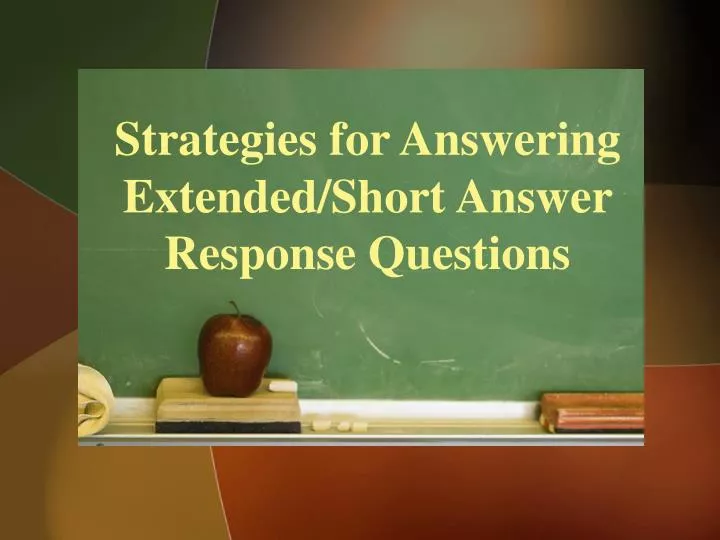 strategies for answering extended short answer response questions