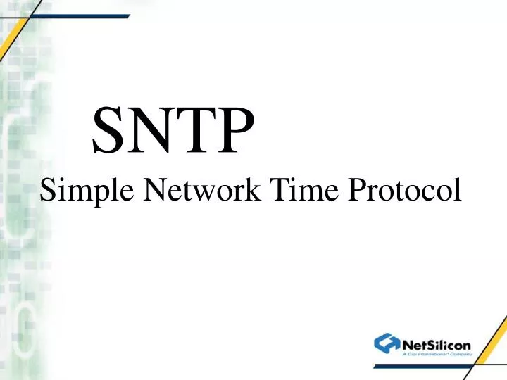 sntp simple network time protocol