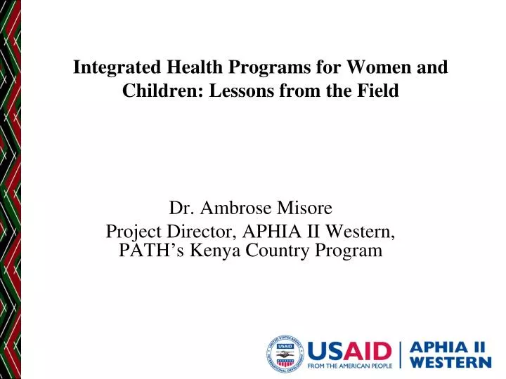integrated health programs for women and children lessons from the field