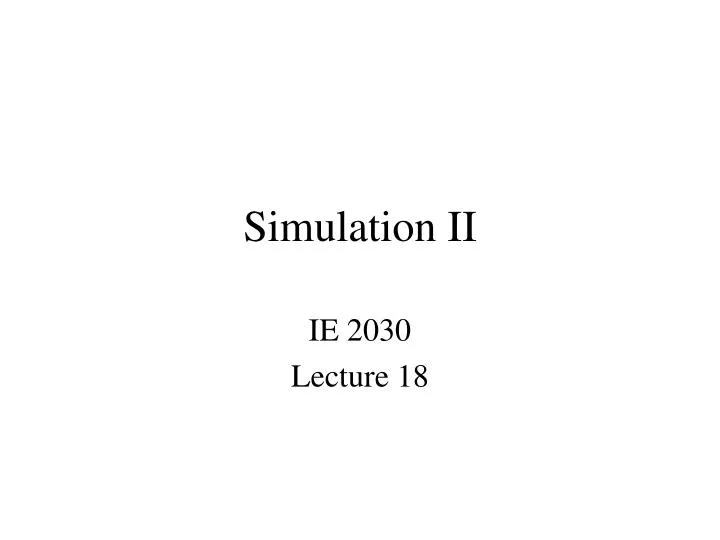 simulation ii