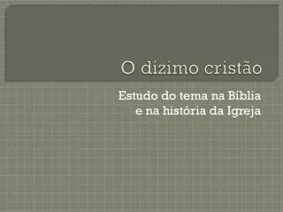 o d zimo crist o