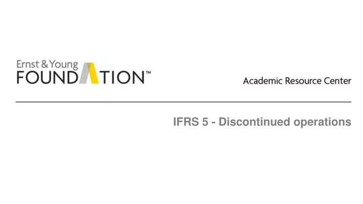 ifrs 5 discontinued operations