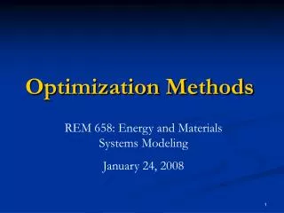 Optimization Methods