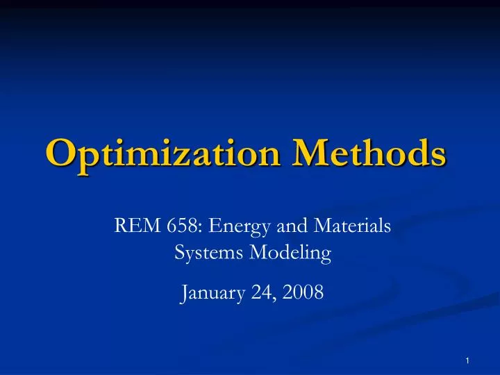 optimization methods