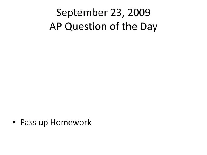 september 23 2009 ap question of the day
