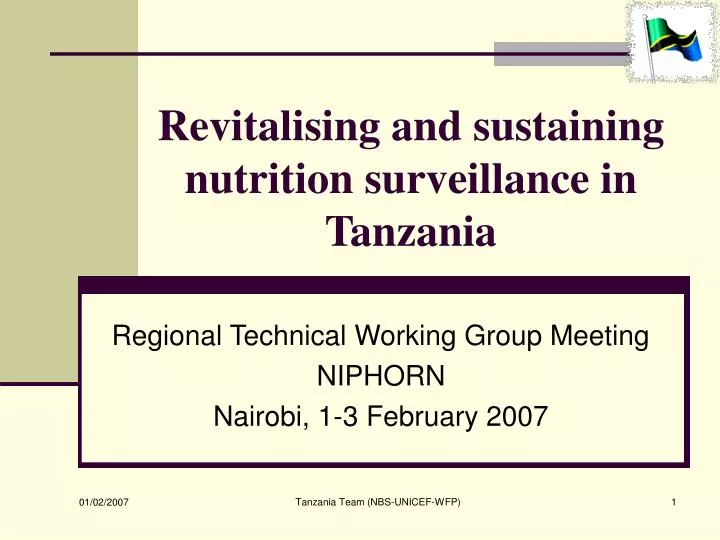 revitalising and sustaining nutrition surveillance in tanzania