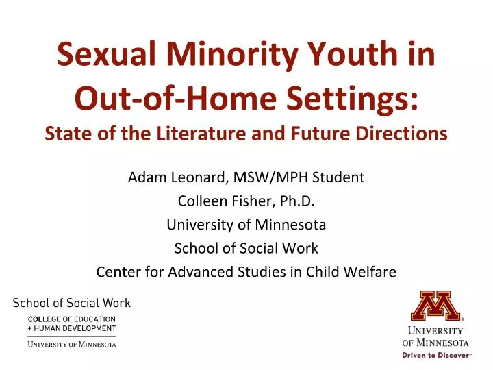 sexual minority youth in out of home settings state of the literature and future directions