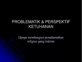 problematik perspektif ketuhanan
