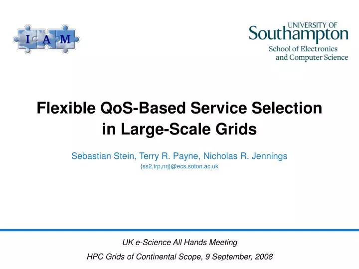flexible qos based service selection in large scale grids