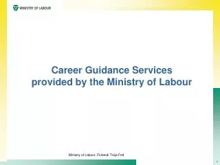 Career Guidance Services provided by the Ministry of Labour