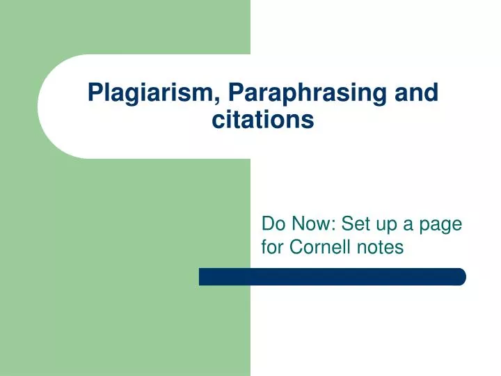 plagiarism paraphrasing and citations