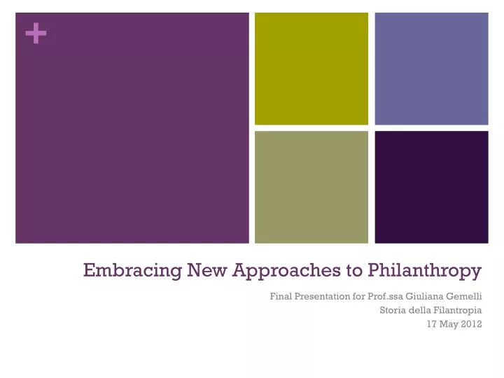 embracing new approaches to philanthropy