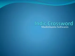 Indic Crossword