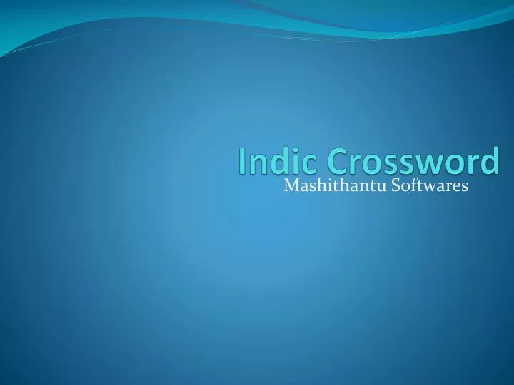 indic crossword