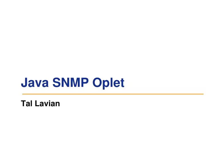 java snmp oplet