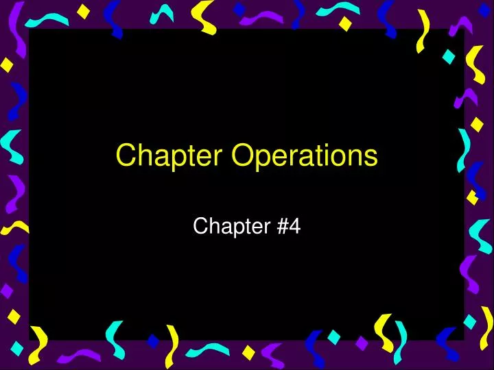 chapter operations