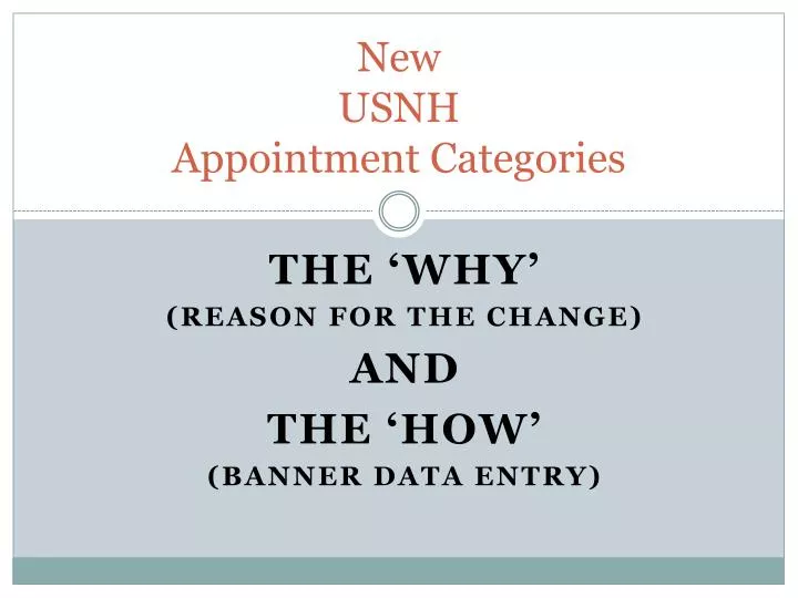 new usnh appointment categories