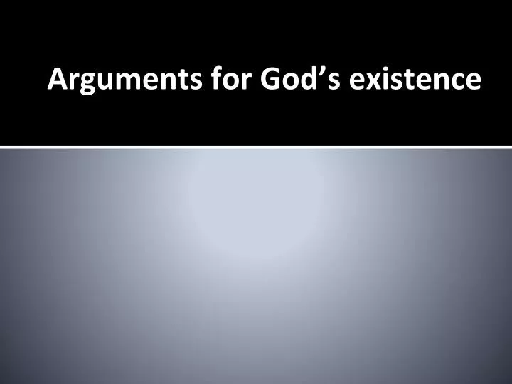 arguments for god s existence
