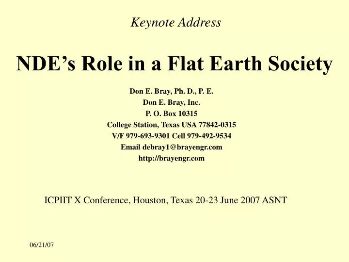 nde s role in a flat earth society
