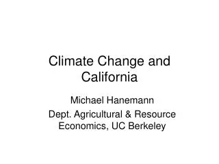Climate Change and California