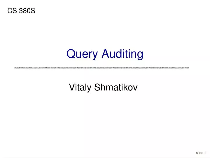query auditing