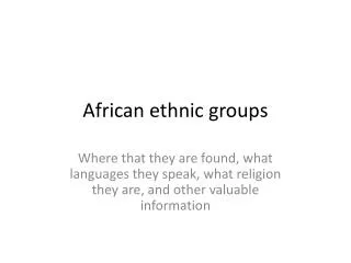 African ethnic groups
