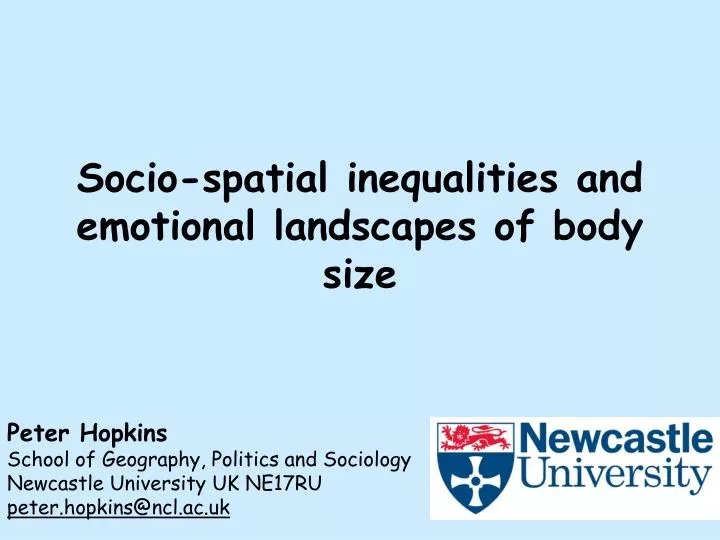 socio spatial inequalities and emotional landscapes of body size