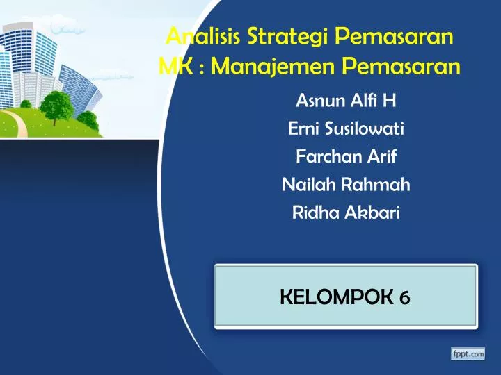 analisis strategi pemasaran mk manajemen pemasaran