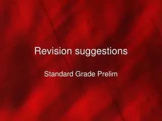 Revision suggestions
