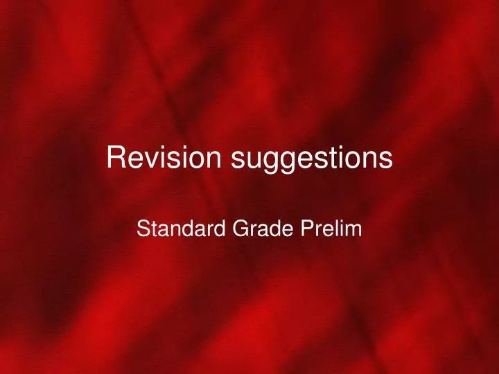 revision suggestions