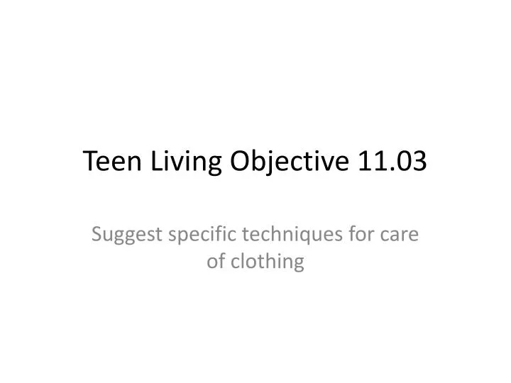 teen living objective 11 03