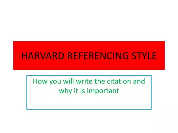 harvard referencing style
