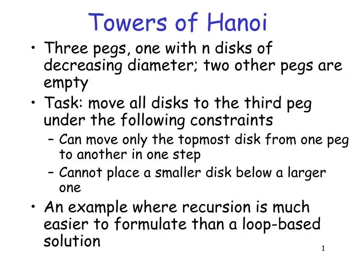 towers of hanoi