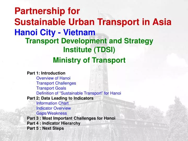 partnership for sustainable urban transport in asia hanoi city vietnam