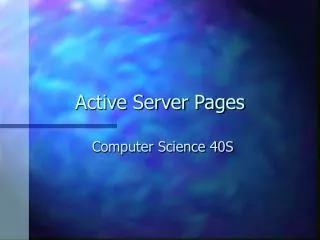 Active Server Pages