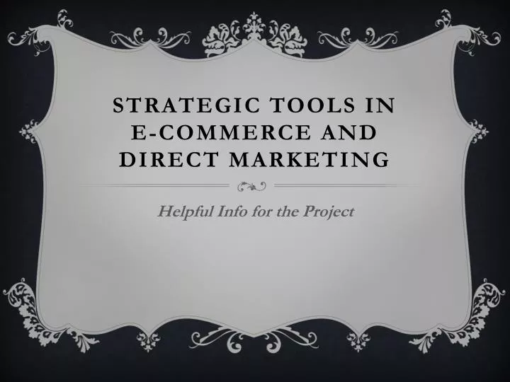 strategic tools in e commerce and direct marketing