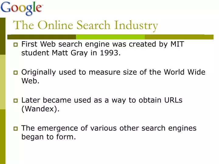 the online search industry