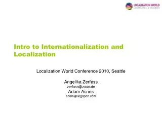 Intro to Internationalization and Localization