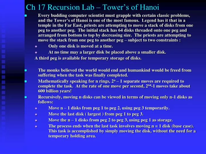 ch 17 recursion lab tower s of hanoi